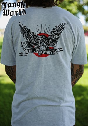 Image of Tough World Eagle Tee, Ash Grey