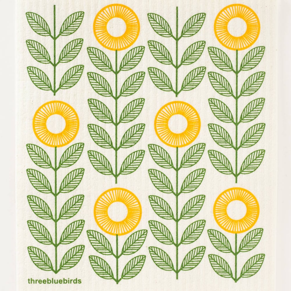 Image of Sunflowers Swedish Dishtowel