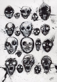 Expressive skulls. original 