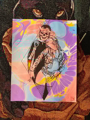 Image of ‘Smokin’ Bones’ marbled print