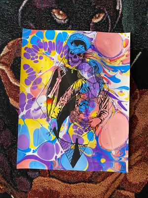 Image of ‘Smokin’ Bones’ marbled print