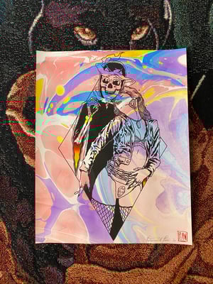 Image of ‘Smokin’ Bones’ marbled print