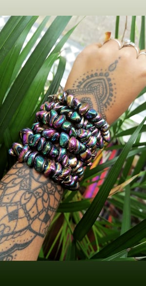 Image of Rainbow hematite chunky bracelet 