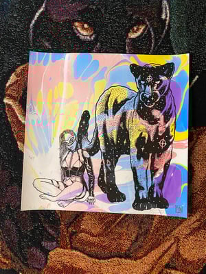Image of ‘Mistress of The Cosmic Panther’ marbled print