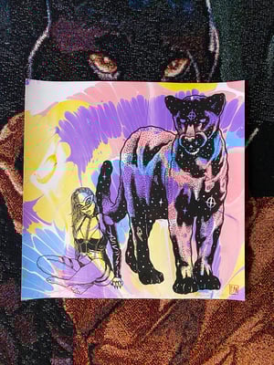 Image of ‘Mistress of The Cosmic Panther’ marbled print