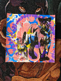 Image 1 of ‘Mistress of The Cosmic Panther’ marbled print