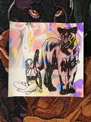 Image of ‘Mistress of The Cosmic Panther’ marbled print