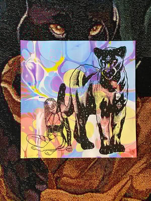 Image of ‘Mistress of The Cosmic Panther’ marbled print