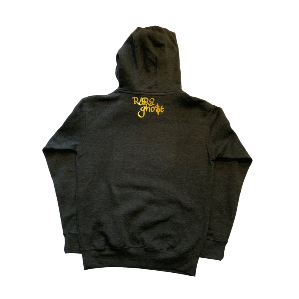 Rare Ghost — Ghost Hoodie in Charcoal/White/Yellow Gold