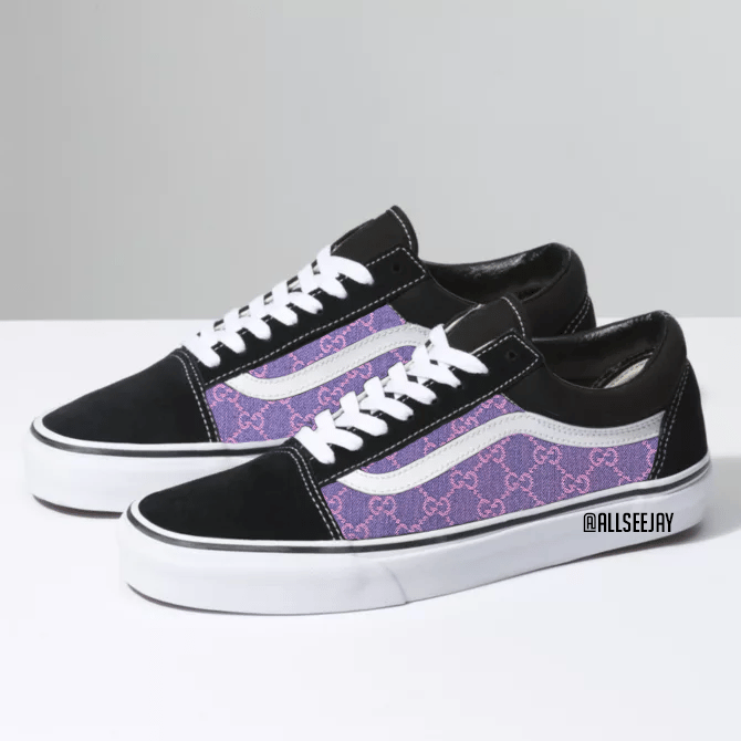 purple and grey vans