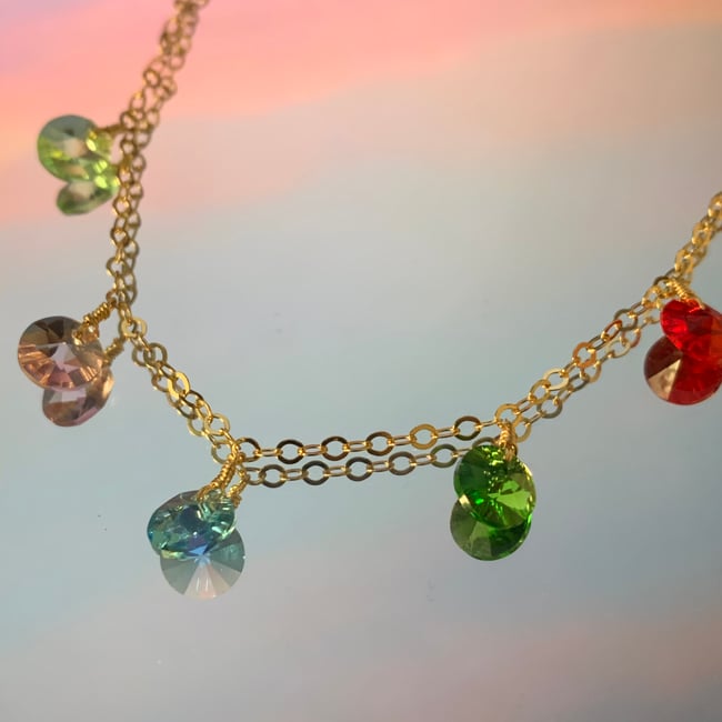 Swarovski yellow crystal necklace deals