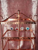 Image 5 of Ruby Red Crystal Heart Earrings & Necklace