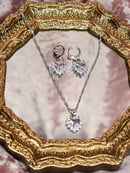Image 2 of Blush Crystal Heart Earrings & Necklace