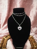 Image 3 of Blush Crystal Heart Earrings & Necklace 