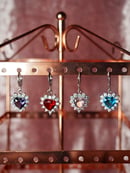 Image 4 of Blush Crystal Heart Earrings & Necklace
