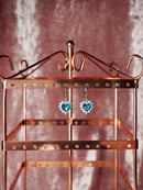 Image 5 of Aqua Crystal Heart Earrings & Necklace