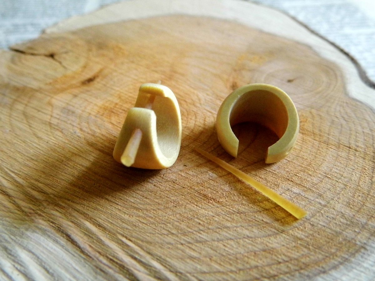 Small Sleeper Olive Wood Huggies Earrings