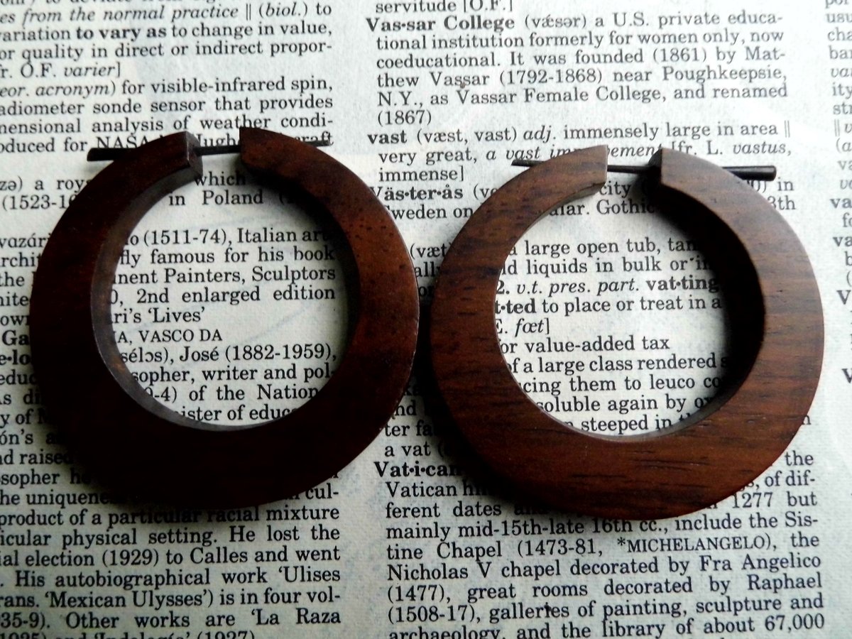 Wooden Hoop Earrings Extra Large Round