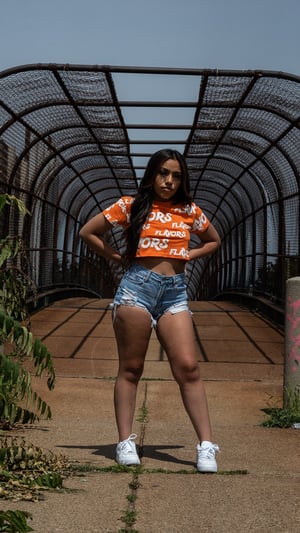 Image of Orange FLAVORS All Over Crop Too