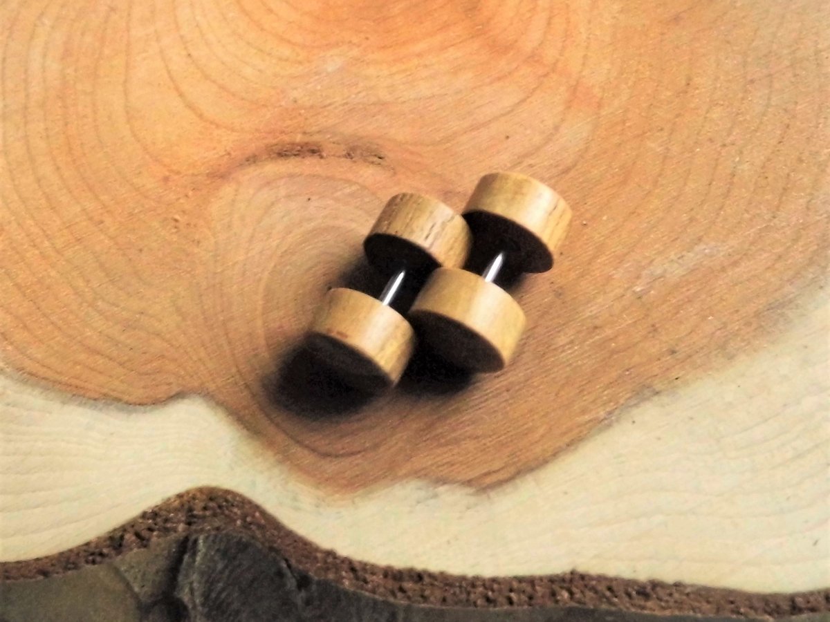 Pair Light Wood Earrings Studs