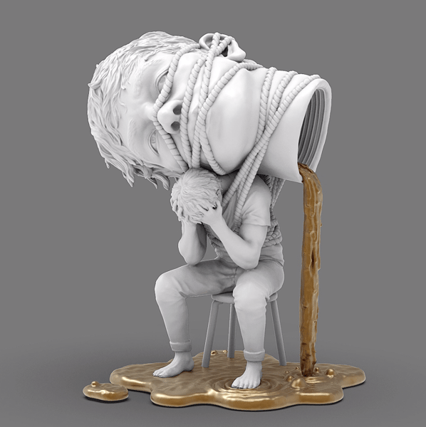Image of EGO Sculpture White and Gold by Miles Johnston