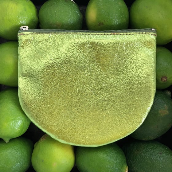 Image of Luna Zippered Pouch - metallic leather