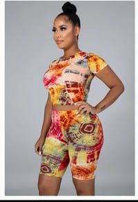 Image 1 of SUNSET LOVE TYE DYE SHORT SET