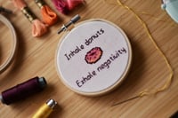 Image 2 of Donut worry - embroidered hoop