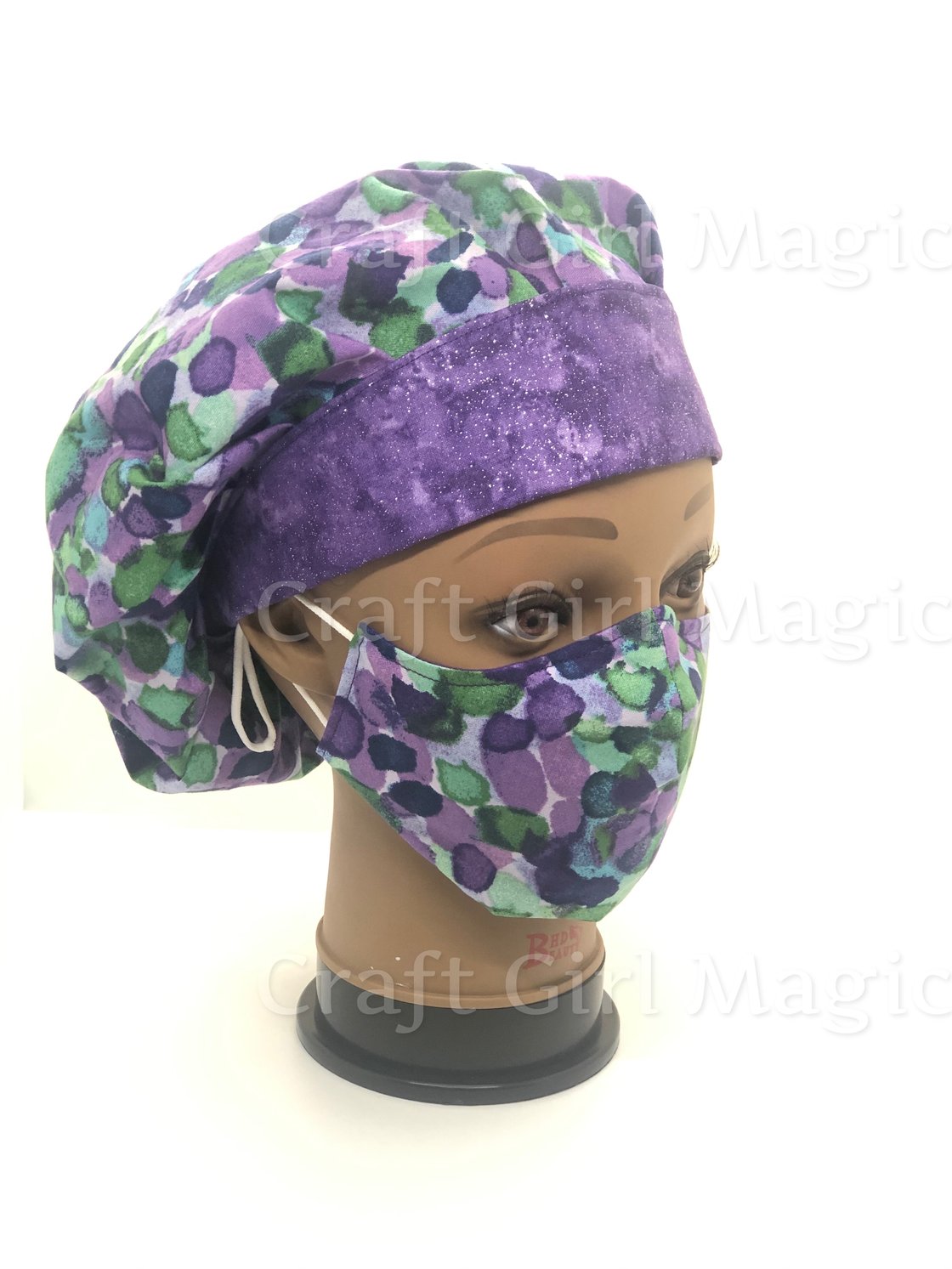 Image of Scrub cap/Bonnet & Mask Set