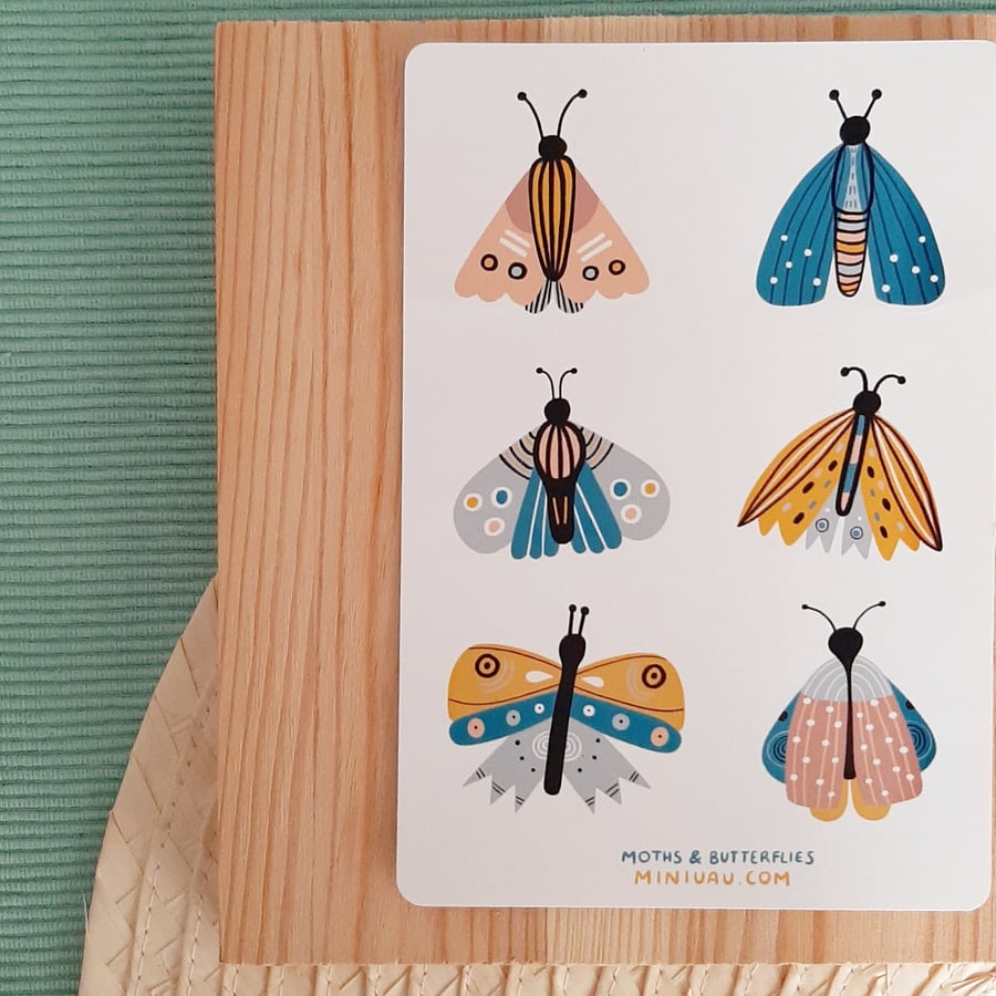 Image of Butterflies A6 sticker sheet