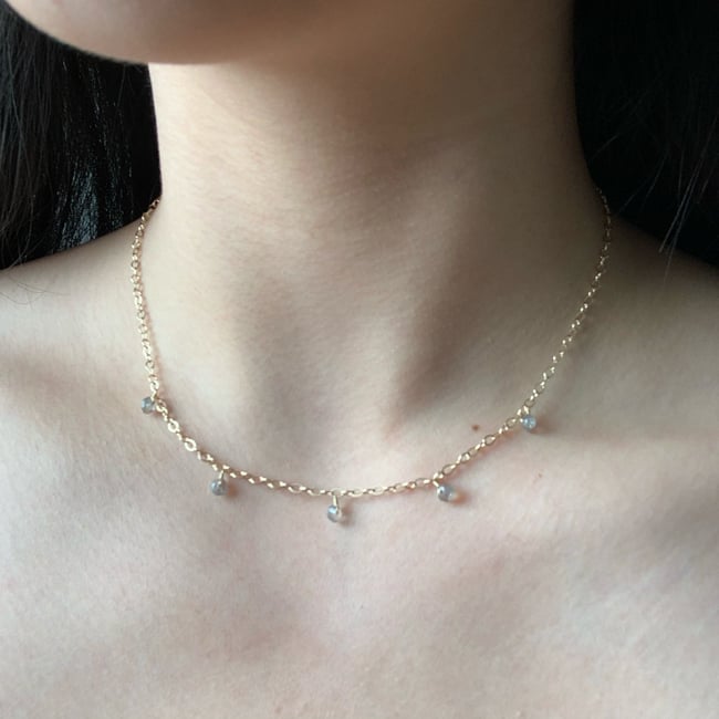 baby labradorite choker