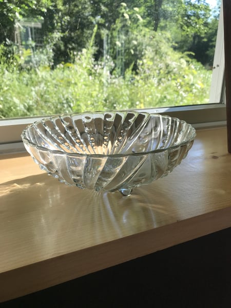 Image of Antique Glass Bowl, Unique Wedding, Holiday, Anniversary Gifts