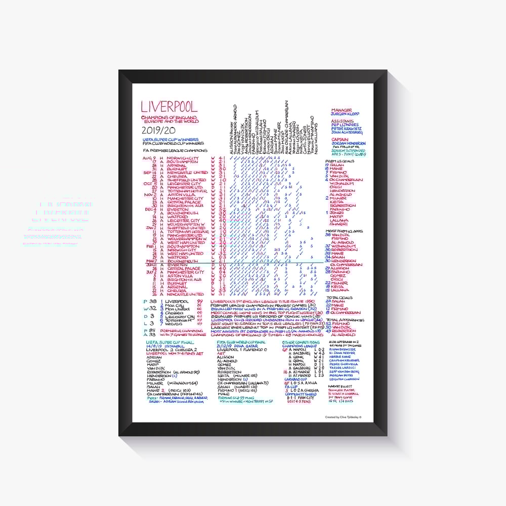 LIVERPOOL PREMIER LEAGUE CHAMPIONS 2020