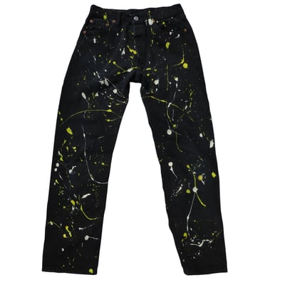 Image of Yellow/White Paint Splattered Levi’s 501
