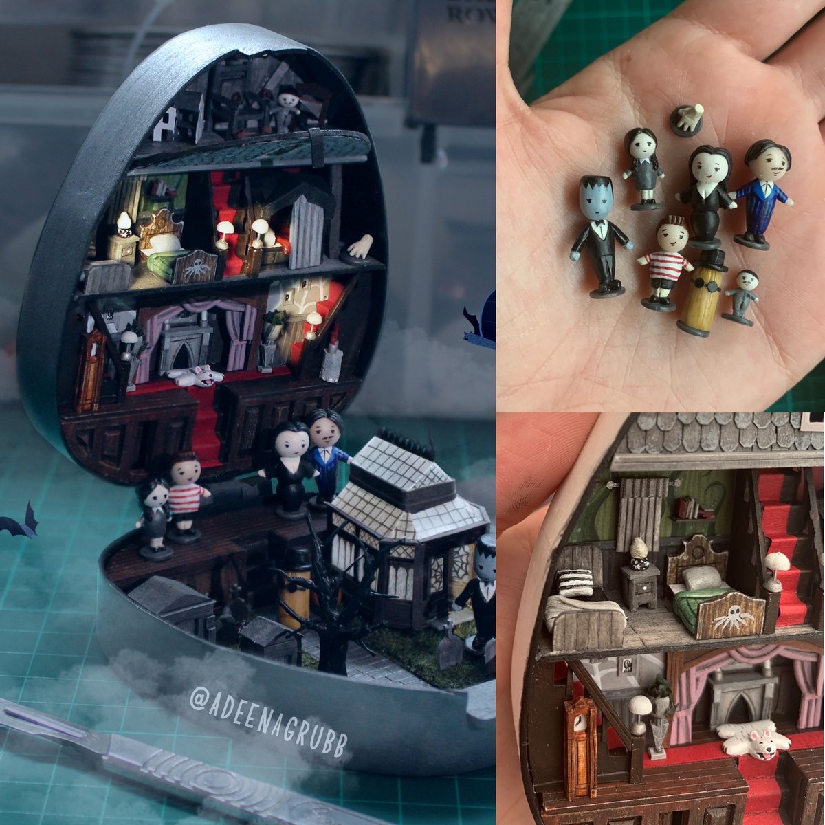 Addams Family ‘Polly Pocket’ inspired playset | @adeenagrubb