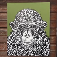 Image 1 of 'chimp peace green’