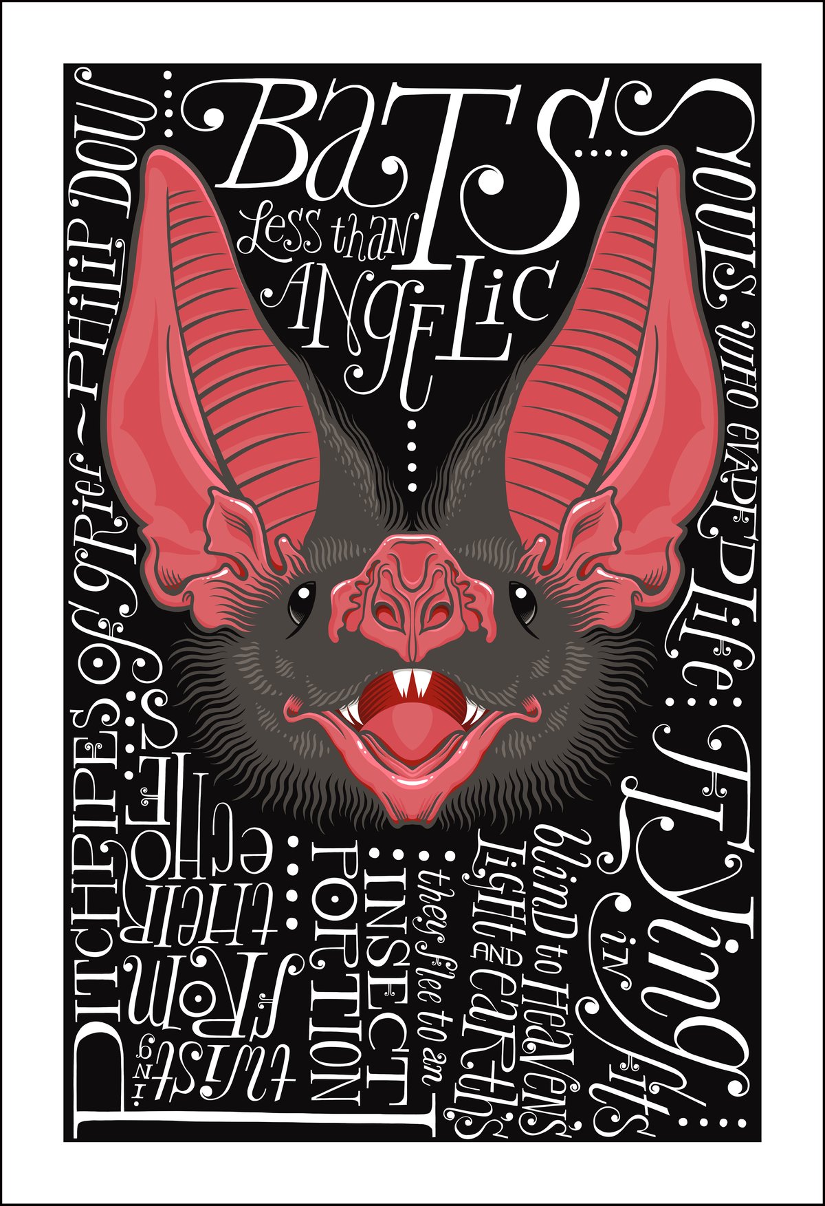 Image of Bat Poem Print