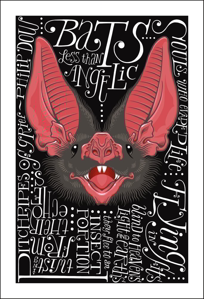 Image of Bat Poem Print
