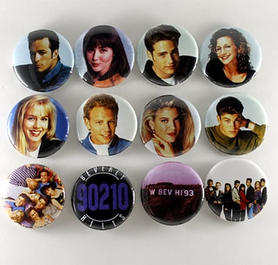 Image of BEVERLY HILLS 90210 - SET OF TWELVE  1.5" PINS