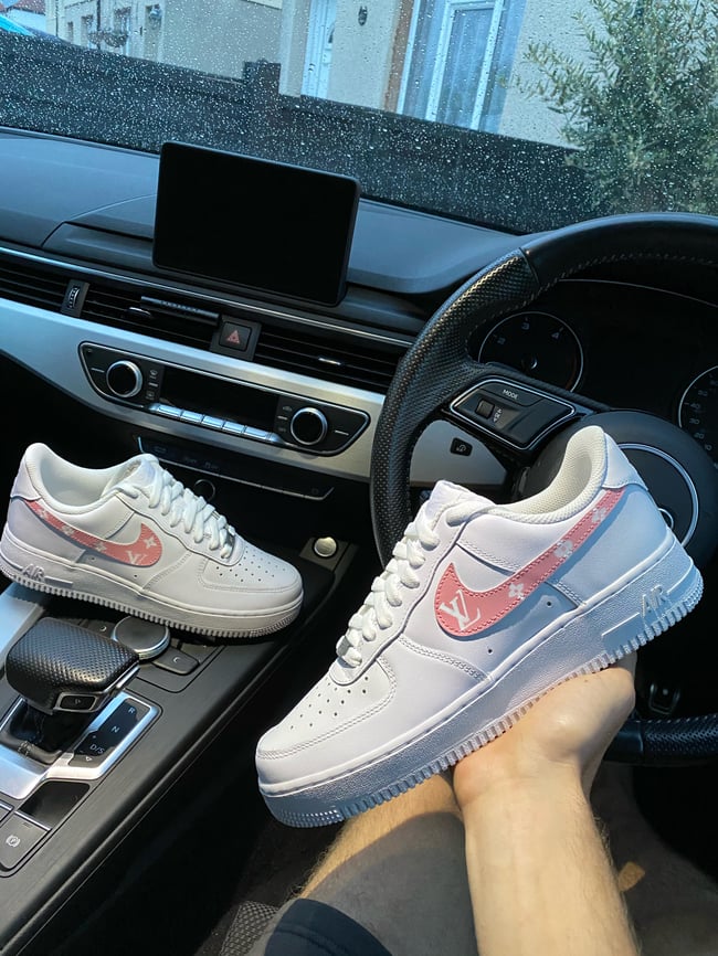 Nike AF1 - Hand Painted Pink LV 