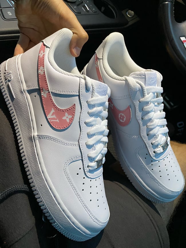 Nike AF1 - Hand Painted Pink LV 
