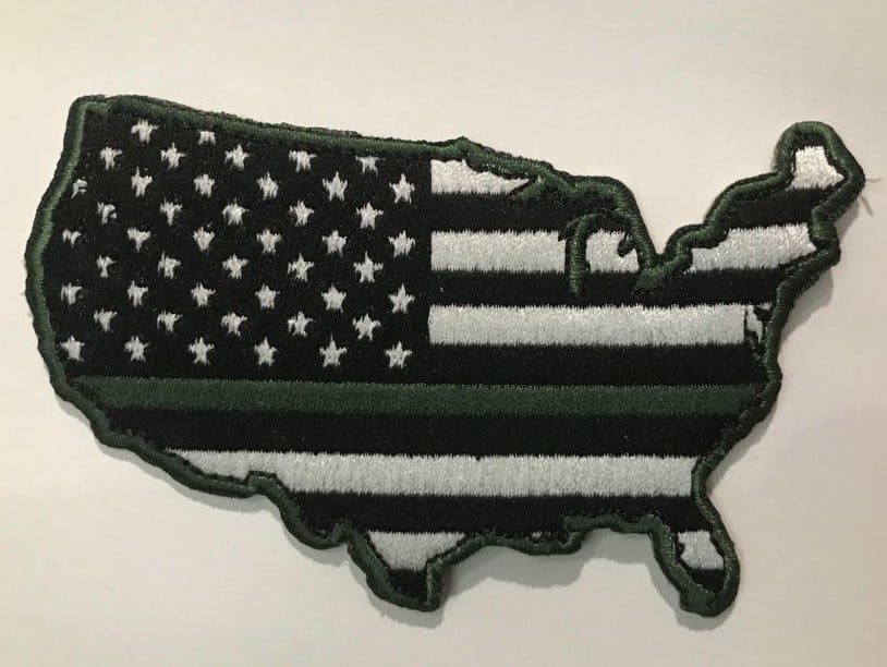 Image of GREEN LINE FLAG USA PATCH