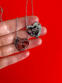 Image 3 of STAMPED & ENGRAVED HEART PENDANTS