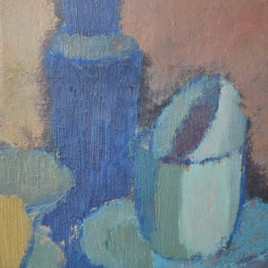 Image of 1920's Swedish Painting, 'Still life with Teacups.'