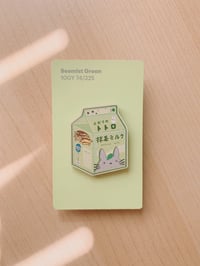 Image 1 of totoro matcha milk wood pin | となりのトトロ studio ghibli 