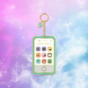 Image of Animal Crossing New Horizons Nook Phone Hard Enamel Keychain