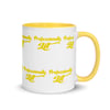 White Ceramic Professionally Lit Logo Mug with Yellow Inside