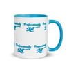 White Ceramic Professionally Lit Logo Mug with Blue Inside