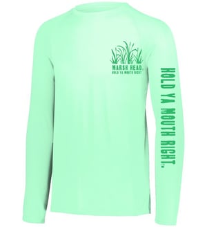 Long Sleeve Performance Logo Shirt "Seafoam"