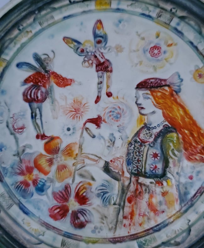 Medieval Fairy Garden Porcelain Wall Art